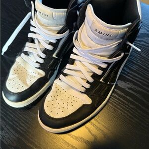 AMIRI Black and White Leather Sneakers